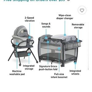 Pack and playard with bassinet plus stand